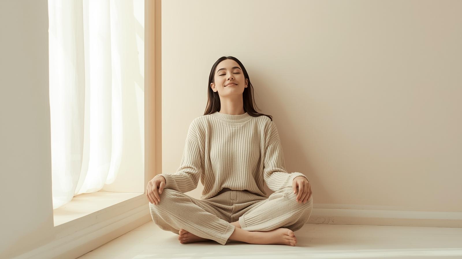 Calm balanced woman