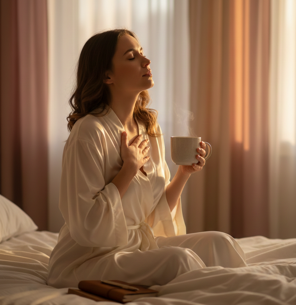Woman relaxing at home